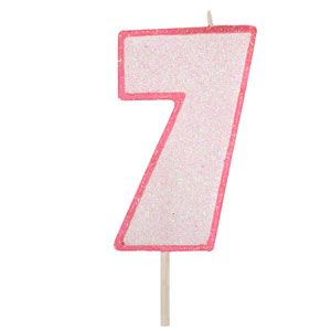 Vela Modecor Brilhante Rosa - Número 7